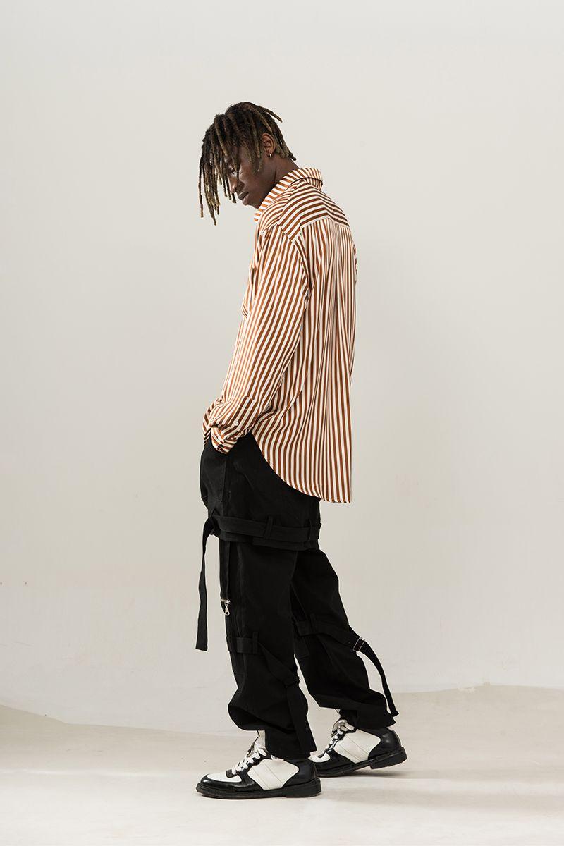 Empty Reference Brown Striped L/S Shirt