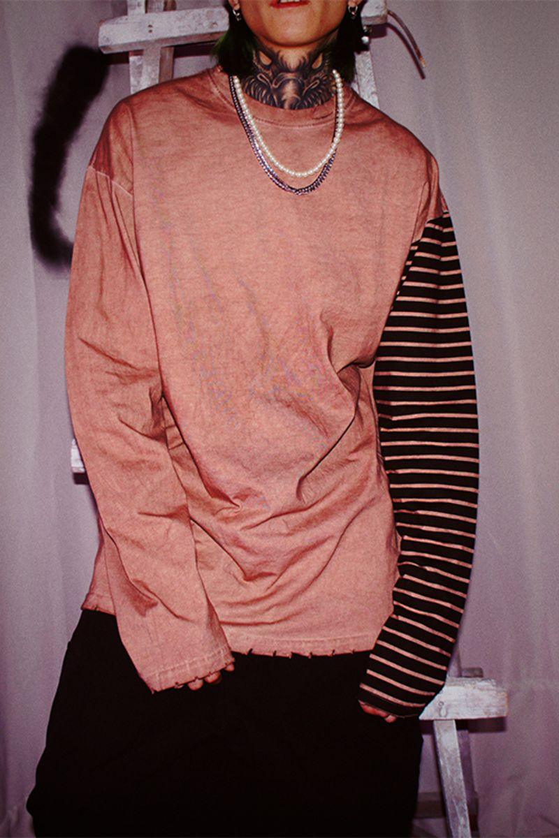 CZ Striped Old Washed L/S Tee