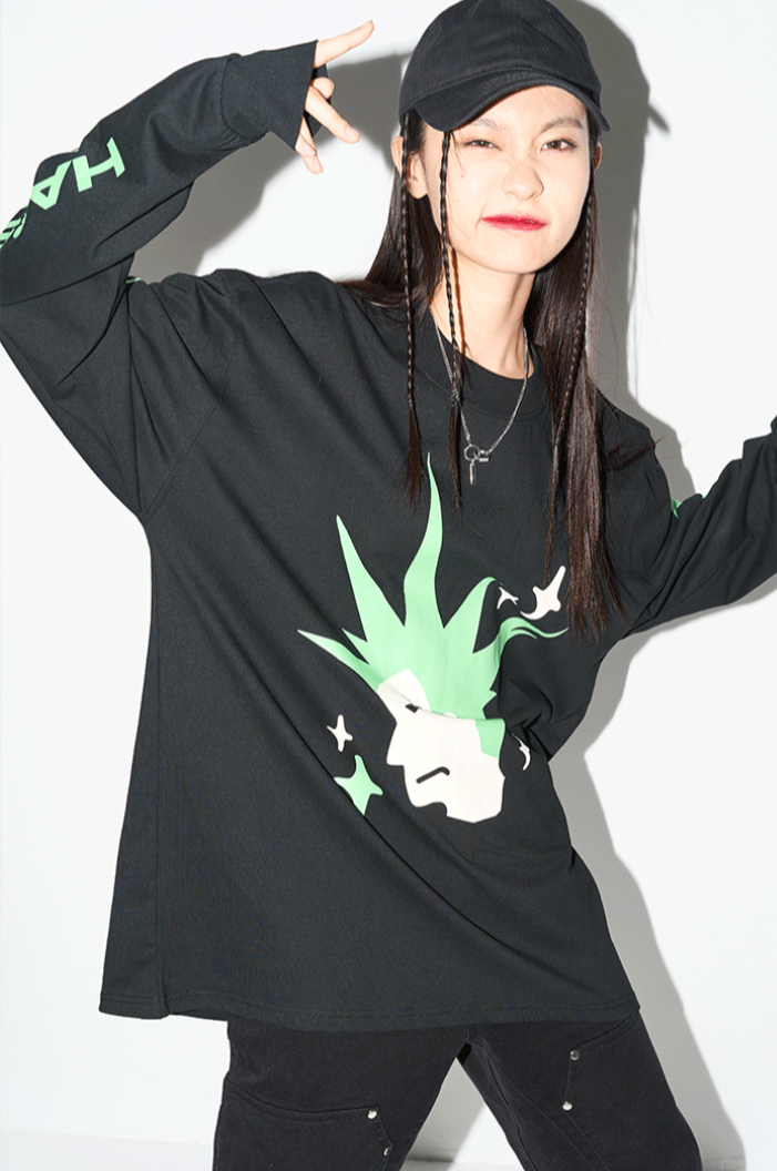 H/C Punk Head Printed L/S Tee