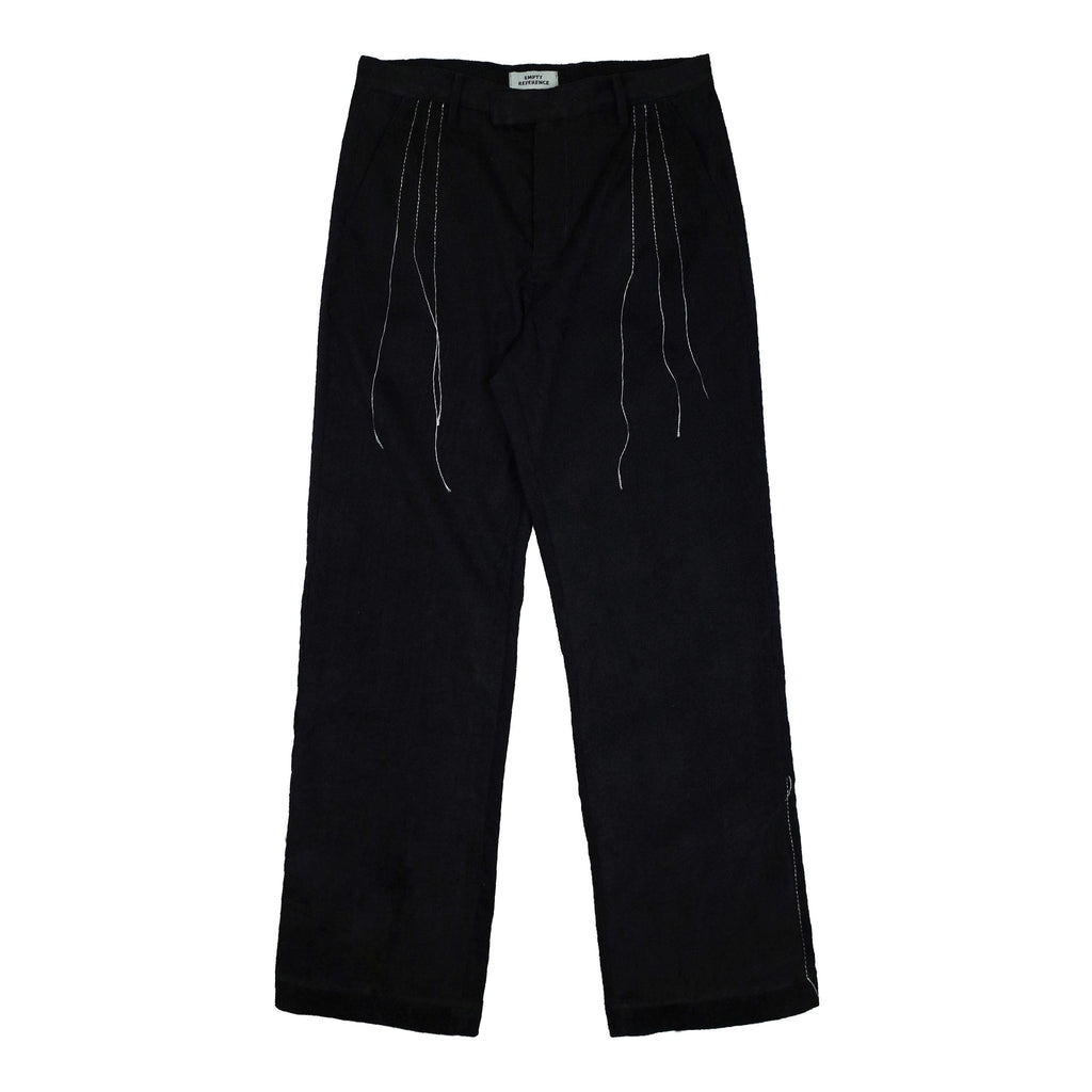 Empty Reference Black Corduroy Straight Trousers