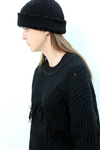 Unknown World Distressed Knit Sweater