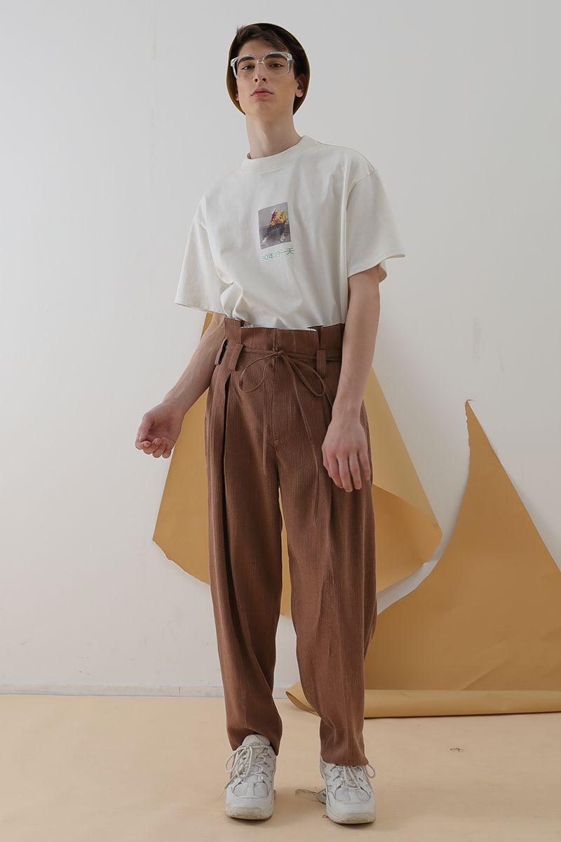 Mix7 Brick Red Straight Trousers