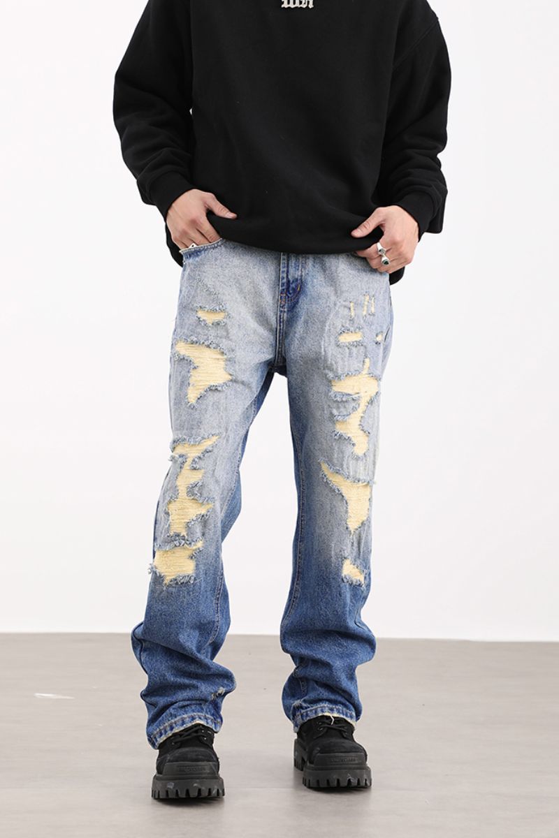 Retro Washed Distressed Jeans