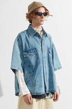 Mix7 Loose Light Blue Jeans S/S Shirt