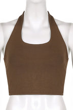 "U" Neck Backless Top