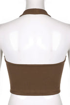 "U" Neck Backless Top