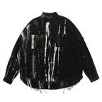 CZ Black Tie Dyed Ripped L/S Shirt