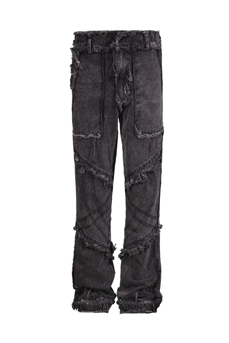 BLACKTAI Deconstructed Washed Jeans