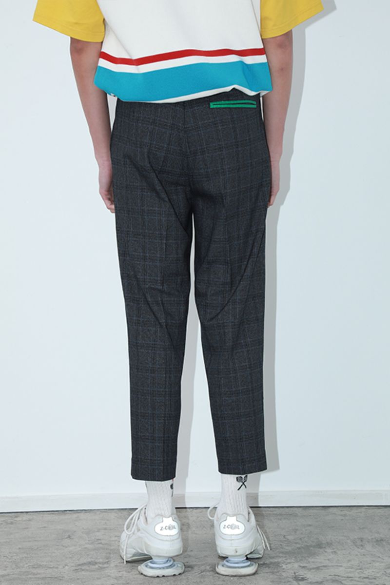 Mix7 Plaid Straight Trousers