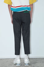 Mix7 Plaid Straight Trousers
