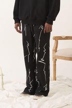 Empty Reference Lightnings Printed Flared Trousers
