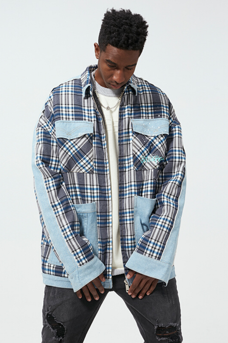 STEEPC Ink Heavy Plaid Shirt Jacket