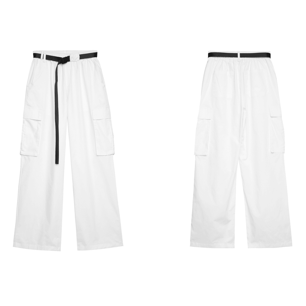 CZ White Straight Belt Cargos