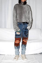 CZ Flame Painted Retro Jeans