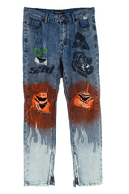 CZ Flame Painted Retro Jeans