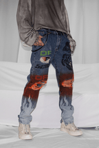 CZ Flame Painted Retro Jeans