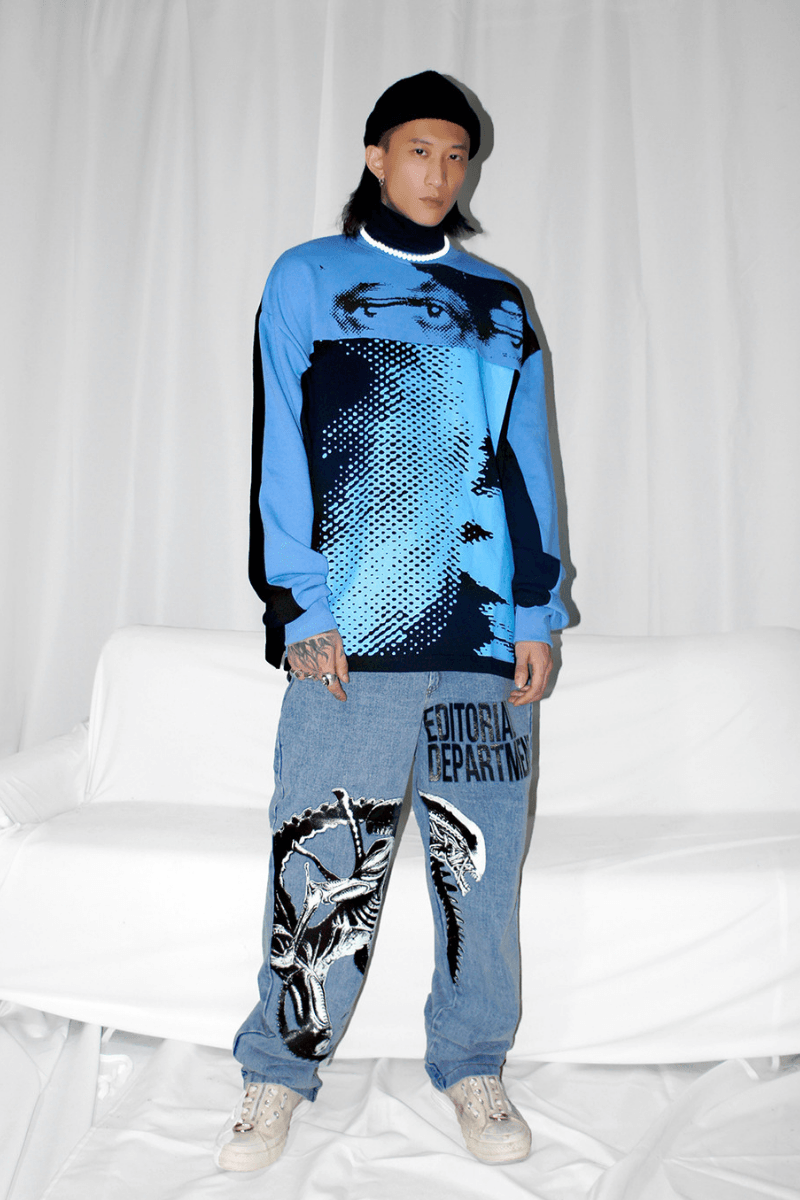 CZ Eyes Printed Sweater