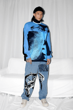 CZ Eyes Printed Sweater