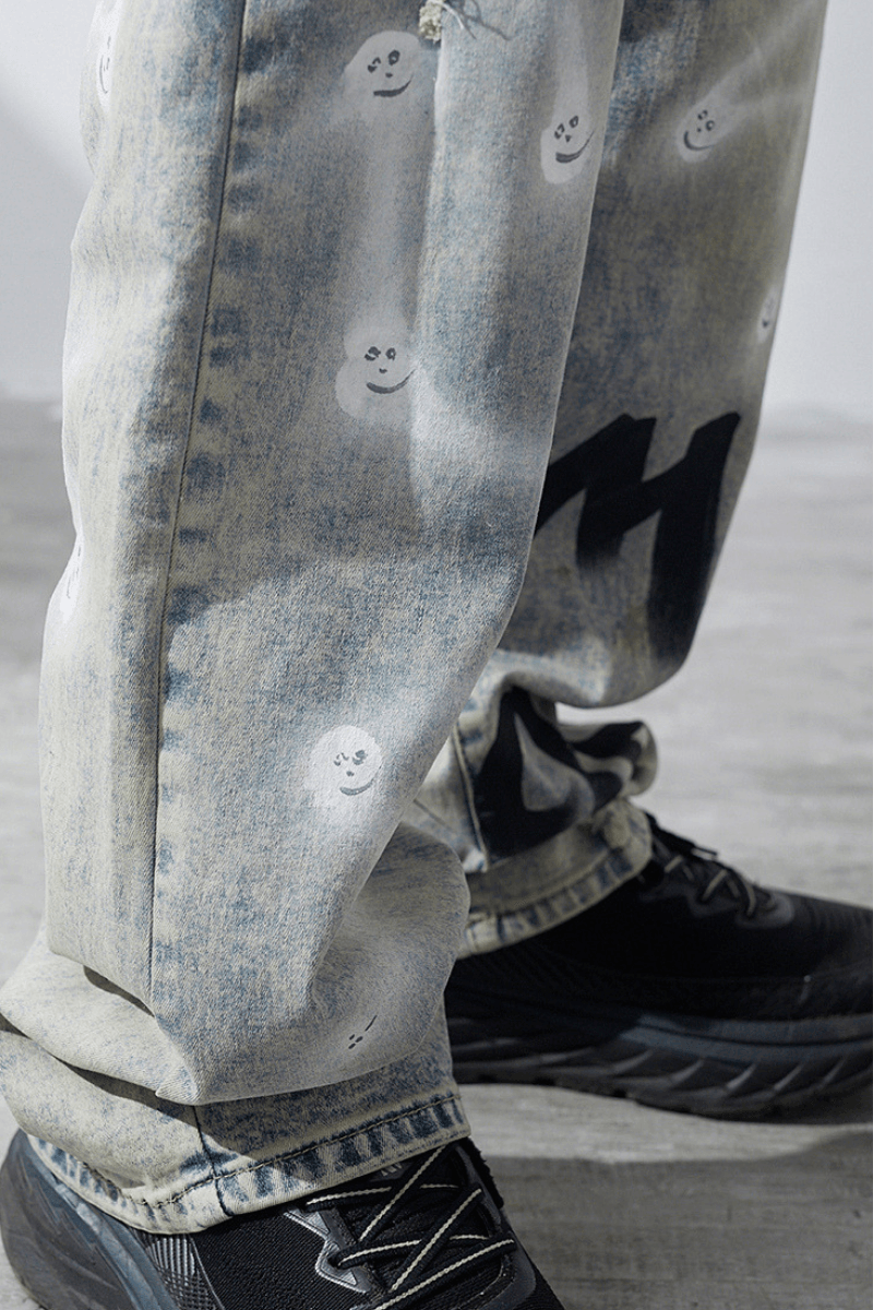 CZ Ghost Painted Loose Jeans