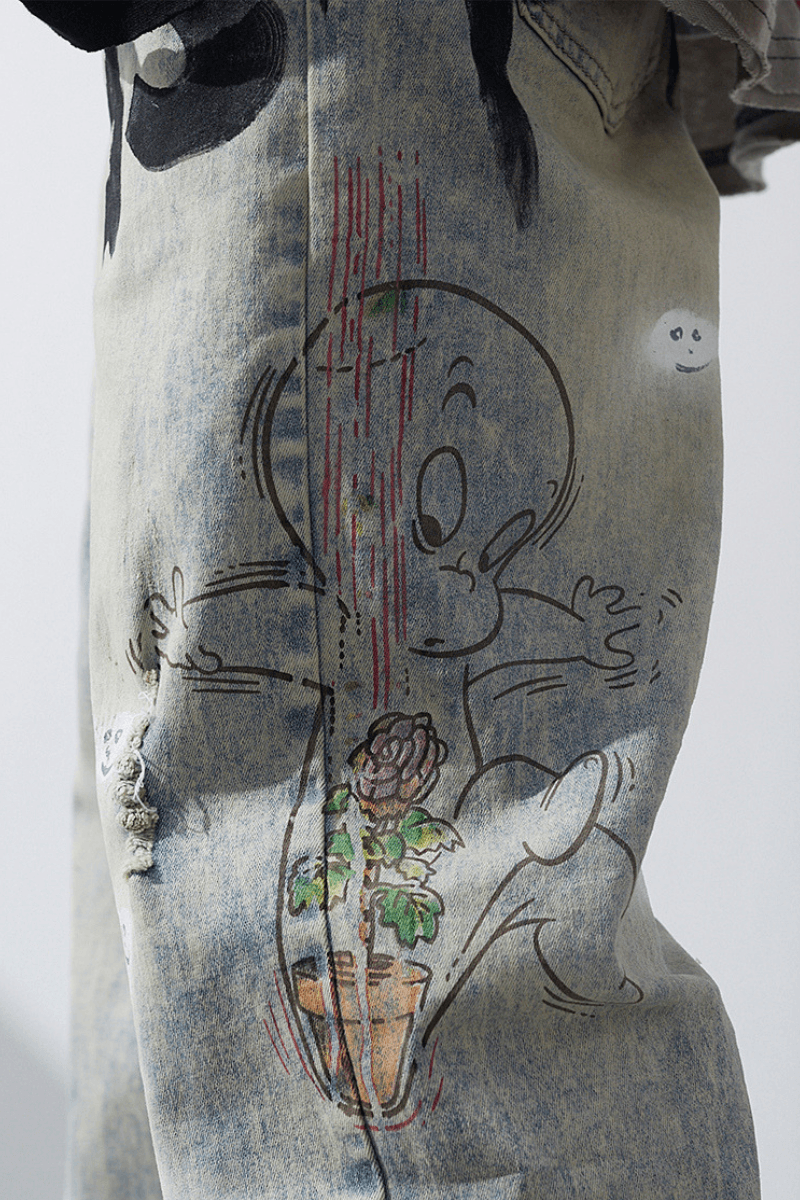 CZ Ghost Painted Loose Jeans