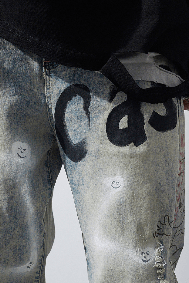 CZ Ghost Painted Loose Jeans