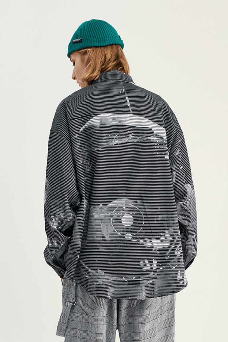 CZ Orbit Striped L/S Shirt