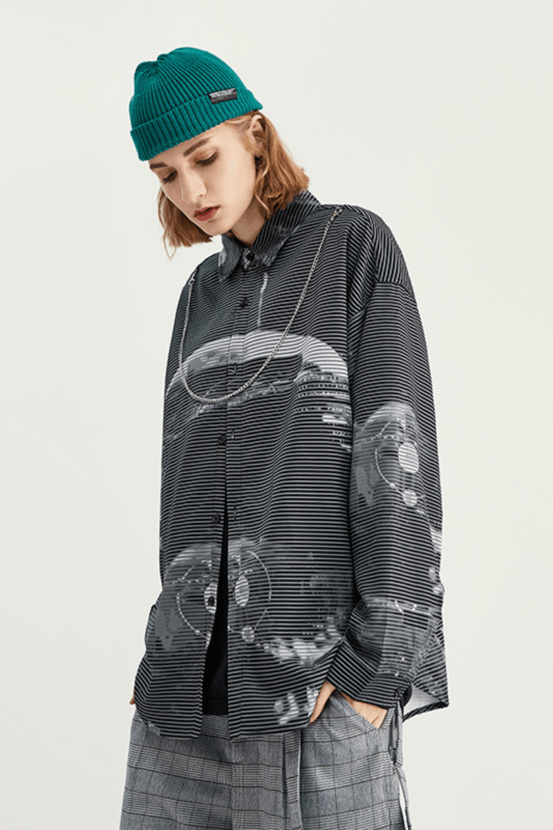 CZ Orbit Striped L/S Shirt