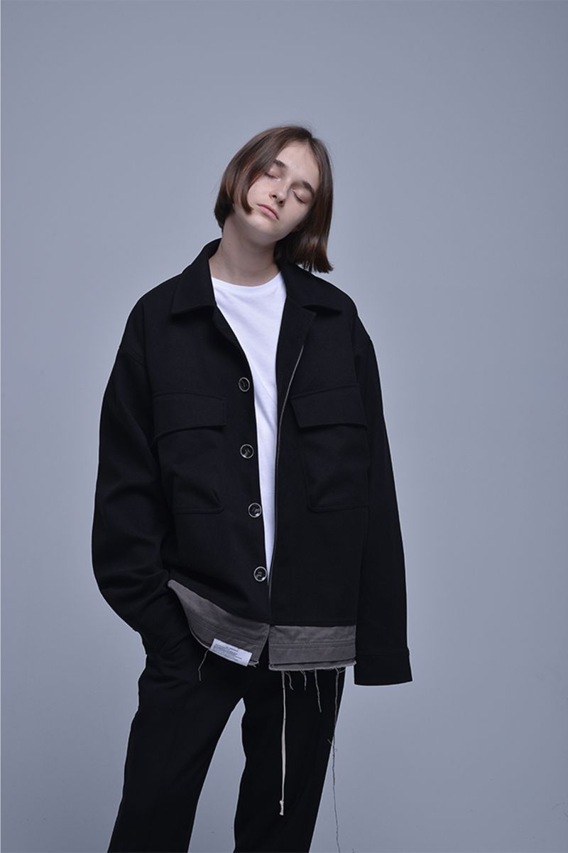 THINGY Black Woolen Jacket