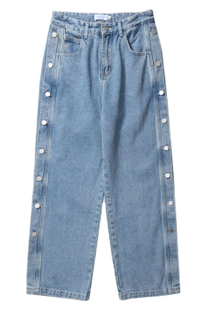 CZ Washed Button Jeans