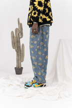 CZ Sunflower Printed Jeans - UK Only