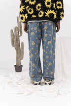 CZ Sunflower Printed Jeans