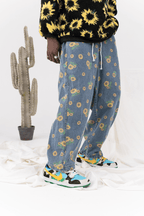 CZ Sunflower Printed Jeans