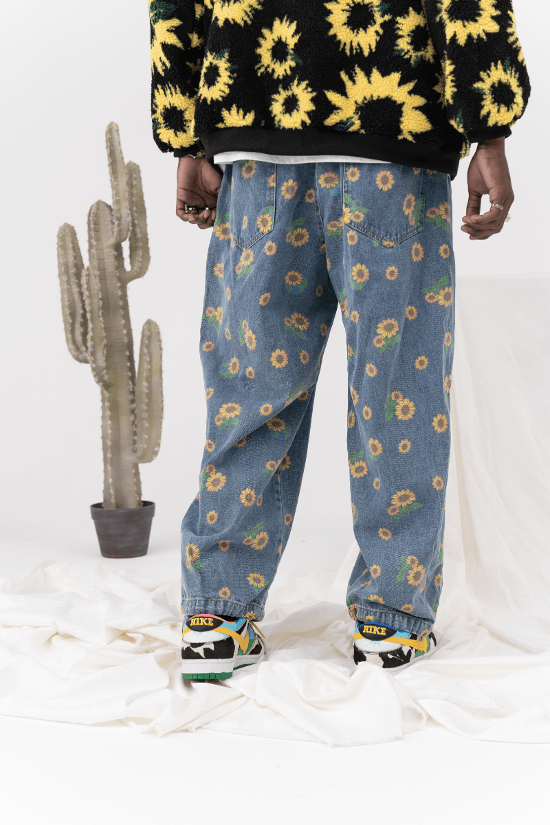 CZ Sunflower Printed Jeans - UK Only