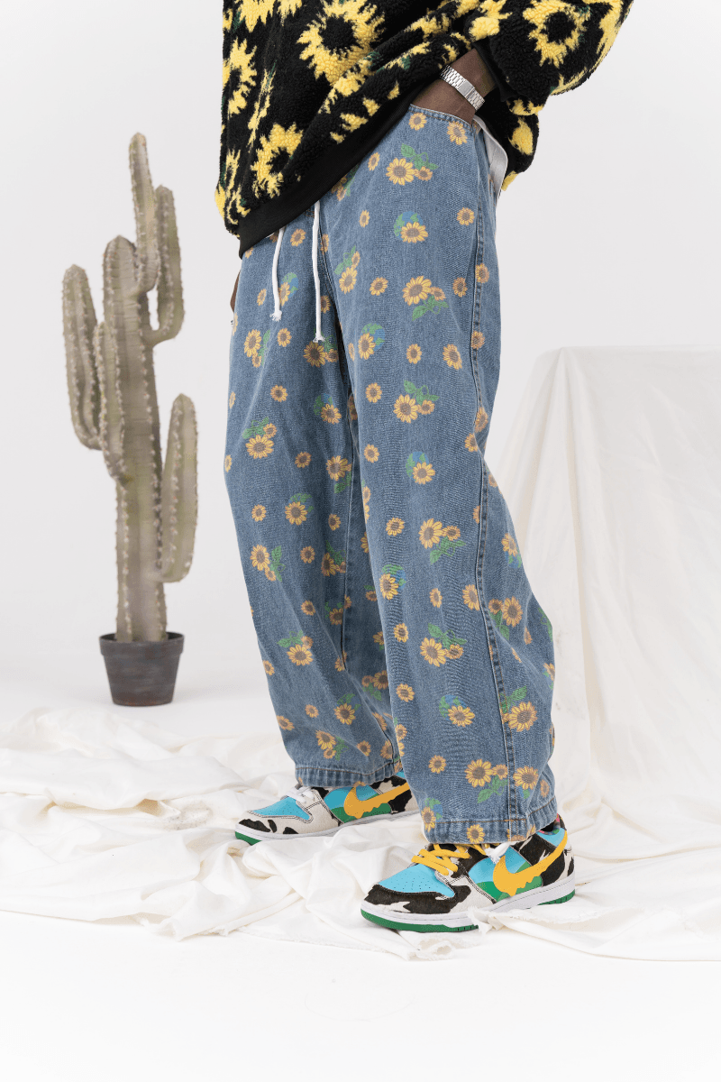 CZ Sunflower Printed Jeans - UK Only