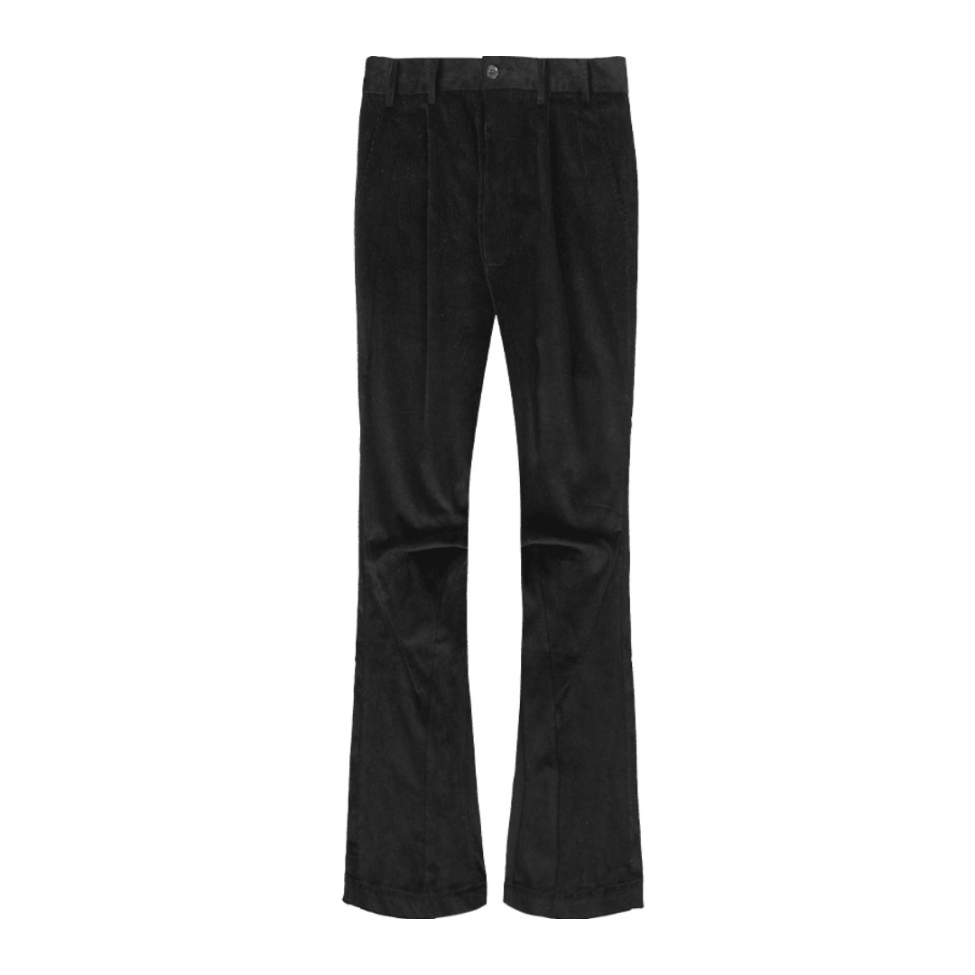 H/C Pleated Corduroy Flared Trousers - US Only