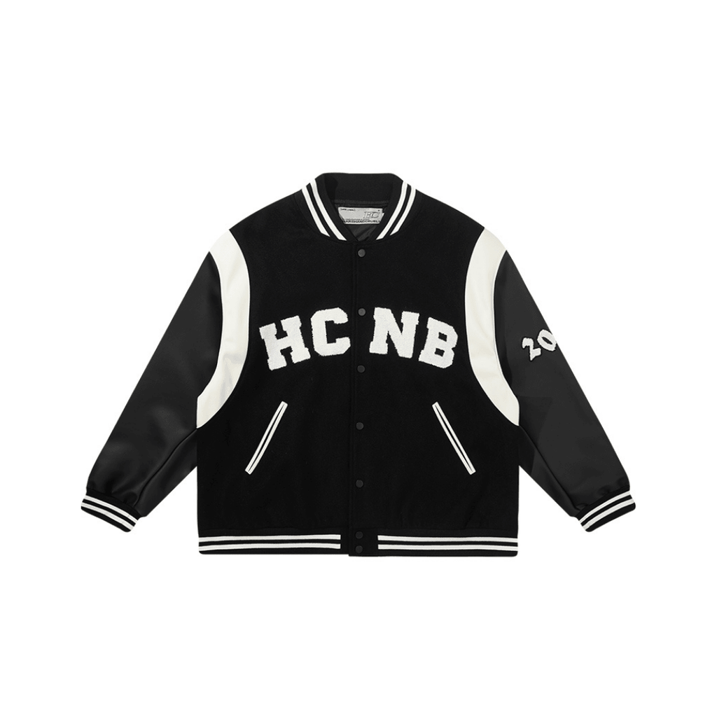 H/C Embroidered Letters Varsity Jacket