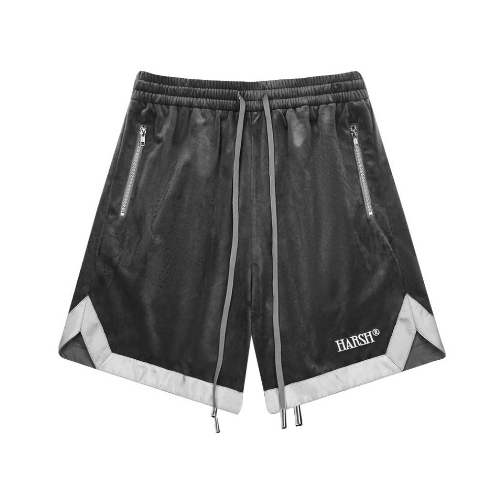 Embroidered Logo Velvet Basketball Shorts