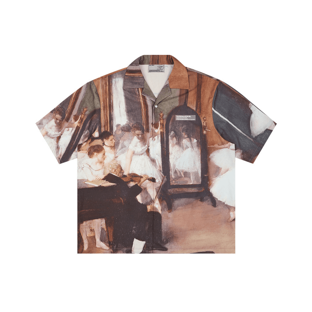 H/C Ballet Oil Painting Full Print Cuban Shirt
