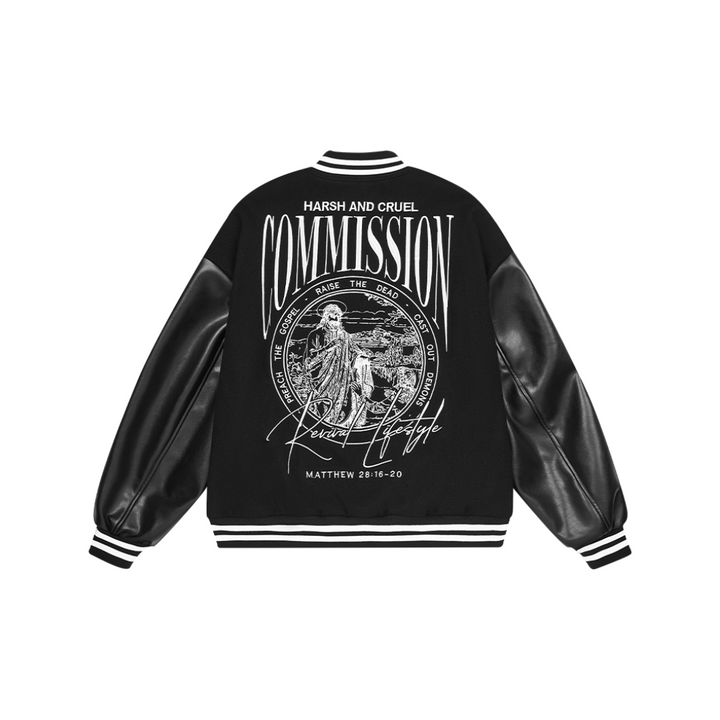 H/C Loose Casual Embroidered Baseball Jacket