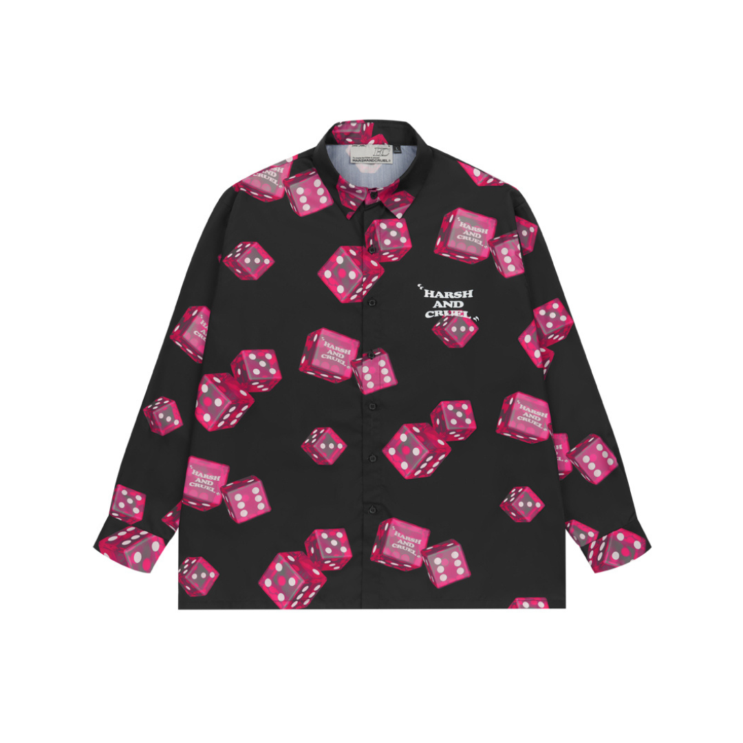 H/C 3D Dice Full Print L/S Shirt