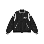 H/C Embroidered Leather Gothic Logo Flannel Jacket