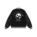 H/C Ying-Yang Embroidered Logo Varsity Jacket