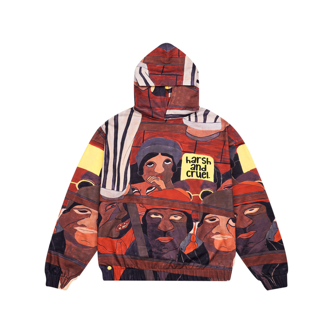 H/C Abstract Paint Full Print Hoodie