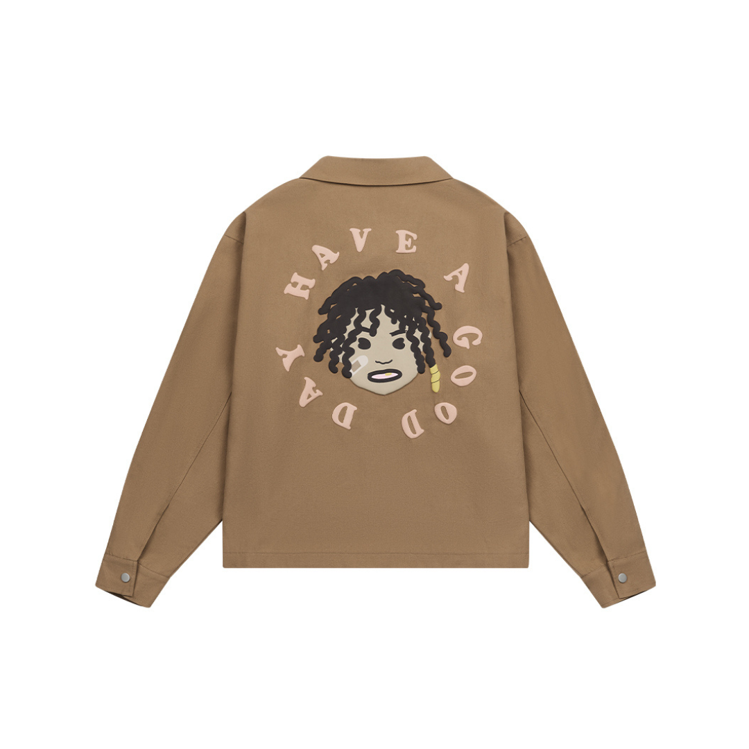 H/C Cartoon Face Foam Print Jacket