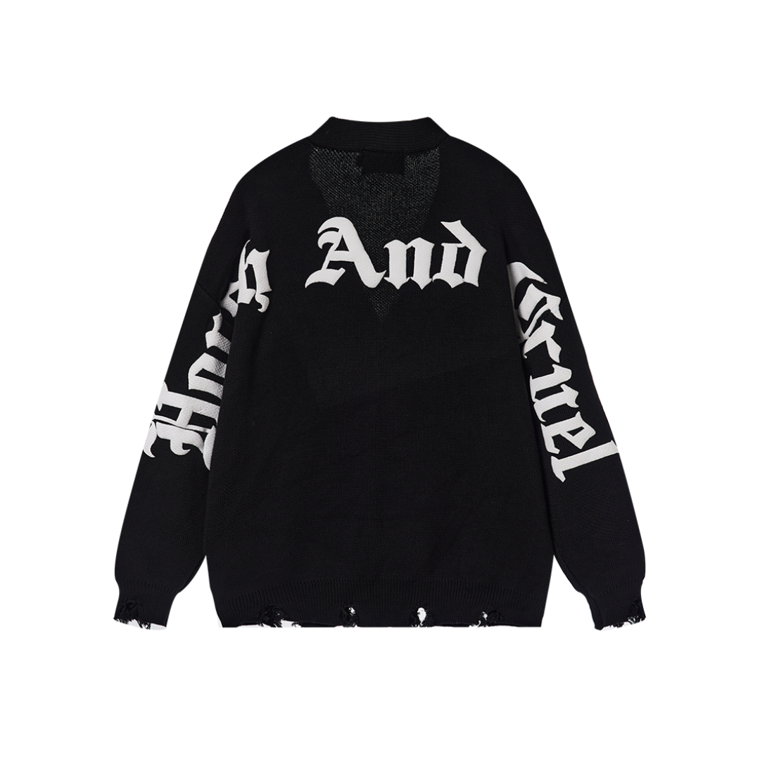 H/C Gothic Logo Printed Cardigan
