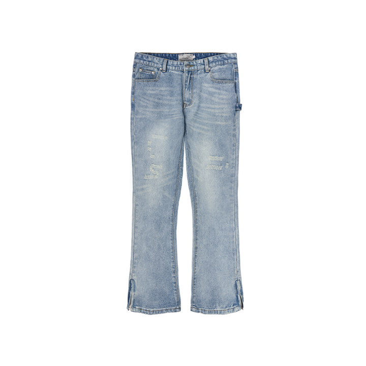 H/C Micro Flared Distressed Jeans