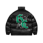 H/C Goth Font Printed Down Jacket
