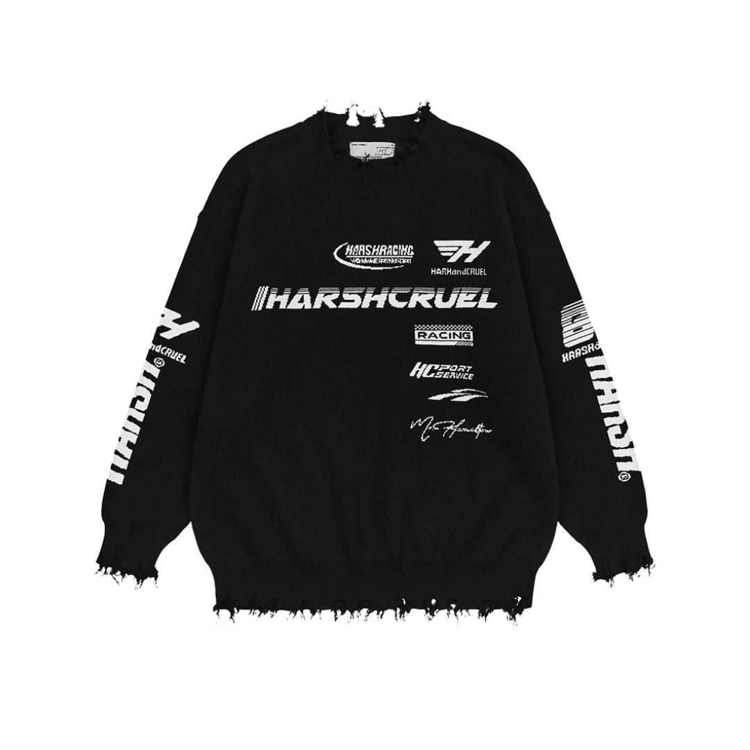 H/C Racing Logo Distressed Sweater