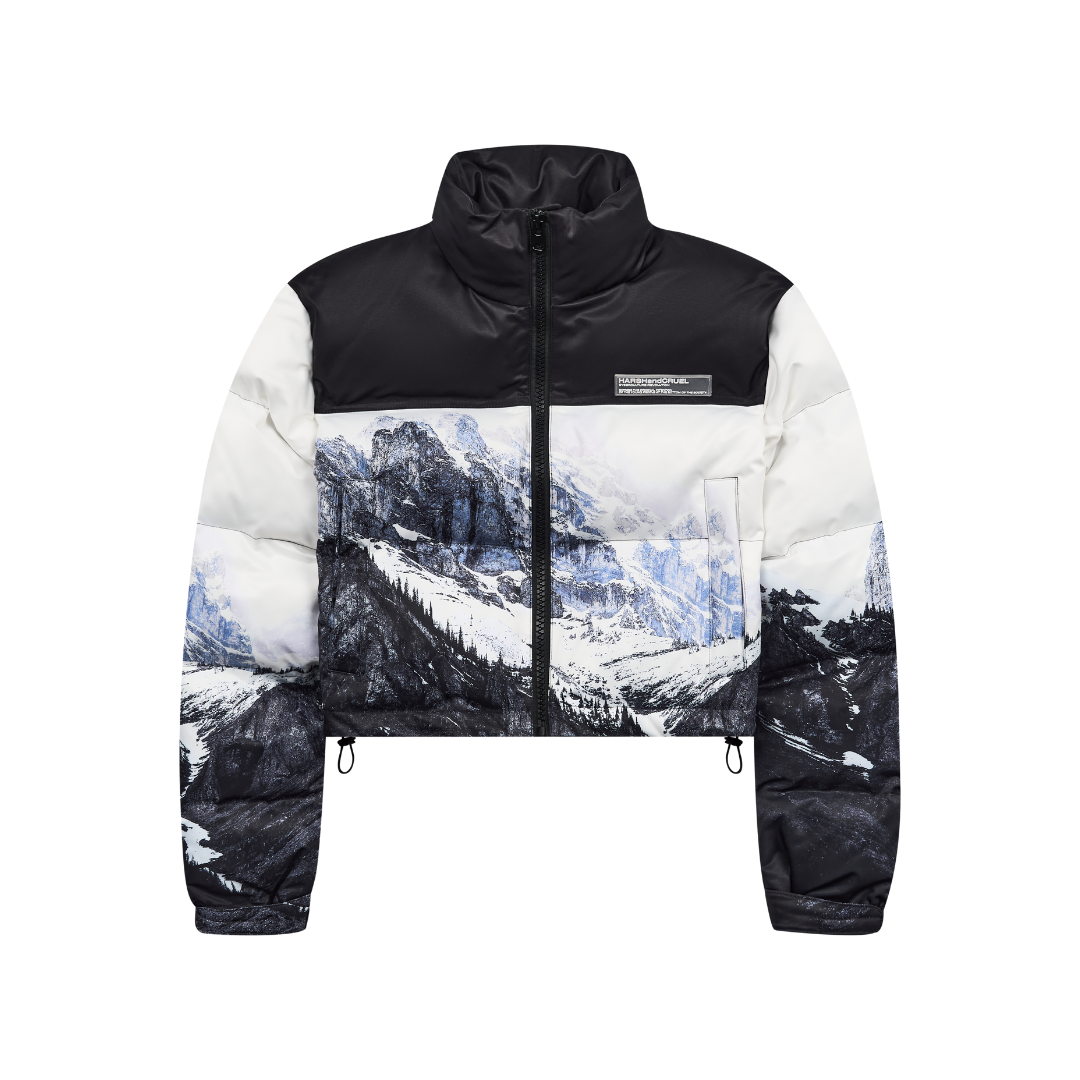 H/C Snow Mountain Printed Crop Jacket