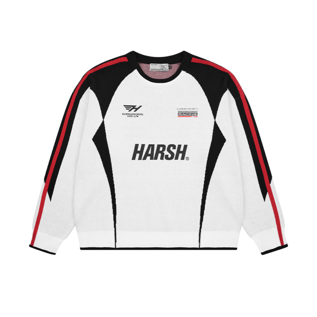 H/C Racing Colorblock Knitted Sweater